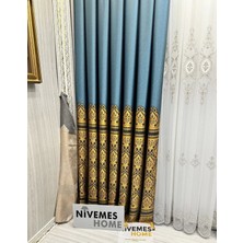 Nivemeshome Side  FT632057 V- 2504 Turkuaz 1/3 Sık Pileli Fon Perde Apm