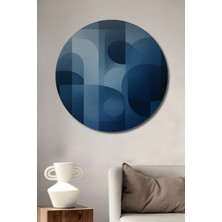 Mavi Geometrik Dans Modern Sanat Dekoratif Ahşap Ev/işyeri/ofis Yuvarlak Tablo