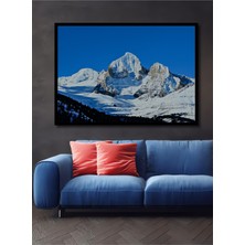 Çerçeve Görünümlü Buzul Dağı Yağlı Boya Görünümlü Dekoratif Ahşap Ev/işyeri/ofis Kare Tablo