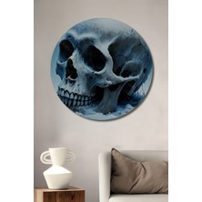 Karda Ölümün Maskesi Yağlı Boya Görünümlü Dekoratif Ahşap Ev/işyeri/ofis Yuvarlak Tablo