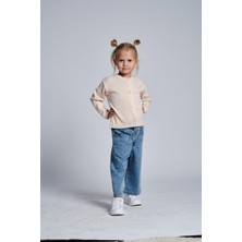 Papatya Nakışlı Denim Pantolon  Hırka Takım