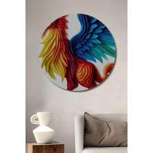 Kağıt Sanatı Görünümlü Griffin Efsanevi Kuş Ev/işyeri/ofis Dekoratif Ahşap Yuvarlak Tablo