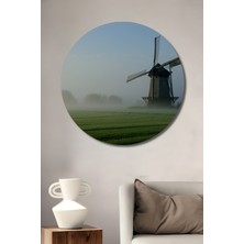 Sisli Sabahın Rüzgar Gülü Dekoratif Ahşap Ev/işyeri/ofis Yuvarlak Tablo