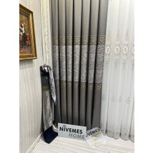 Nivemeshome Likya FT632120 V-5302 Toprak 1/3 Sık Pileli Fon Perde Apm