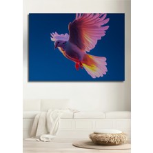 Uçan Beyaz Güvercin Yağlı Boya Görünümlü Dekoratif Ahşap Ev/işyeri/ofis Kare Tablo