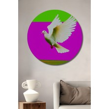 Uçan Beyaz Güvercin Modern Sanat Dekoratif Ahşap Ev/işyeri/ofis Yuvarlak Tablo
