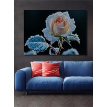 Buz Kristalli Gül Yağlı Boya Görünümlü Dekoratif Ahşap Ev/işyeri/ofis Kare Tablo