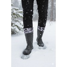 Serabien Soğuk-Sıcak Izolasyonlu Şok Emici Kaymaz Tabanlı Eva Kauçuk Çizme Siyah