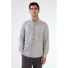 Siyah Çizgili Uzun Kol Regular Fit Erkek Gömlek