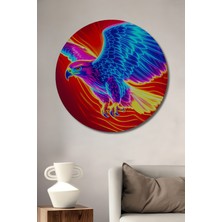 Neon Işıltılı Kartal Modern Sanat Dekoratif Ahşap Ev/işyeri/ofis Yuvarlak Tablo