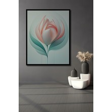 Çerçeve Görünümlü Minimalist Çiçek Sulu Boya Görünümlü Dekoratif Ahşap Ev/işyeri/ofis Kare Tablo