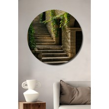 Yeşilin Rüyası Taş Merdivenler Dekoratif Ahşap Ev/işyeri/ofis Yuvarlak Tablo