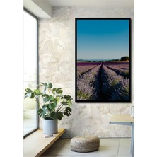 Çerçeve Görünümlü Sonsuz Lavanta Tarlası Rüyası Dekoratif Ahşap Ev/işyeri/ofis Kare Tablo