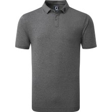 Footjoy Heather Self Collar Lisle Erkek Golf T-Shirt 80136 Koyu Gri