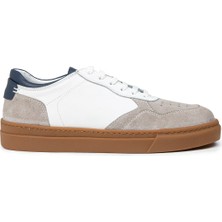 Deery Erkek Hakiki Deri Beyaz Sneaker Ayakkabı - 02005MBYZC01