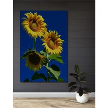 Güneşin Altın Çiçekleri Yağlı Boya Görünümlü Dekoratif Ahşap Ev/işyeri/ofis Kare Tablo