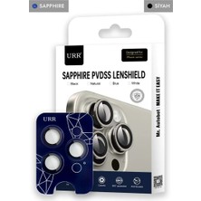 Urr iPhone 15 Pro Max Sapphire Pvdss Kamera Lens Koruyucu - Siyah