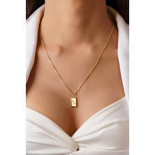 Fiyonk Kuyumculuk 14 Ayar Altın Mini Külçeli Desenli Küp Zincir Kolye 1,05 mm