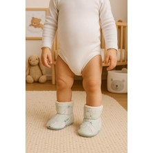 Pico Baby Kaydırmaz Tabanlı Bebek & Çocuk Ev Botu Gök Mavi Peluş Baskı Desenli Kumaş