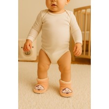 Pico Baby Bulut Desenli Kaydırmaz Tabanlı Bebek & Çocuk Ev Botu Kışlık Peluş Kumaş Malzeme