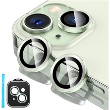 (Kaliteyi Bozmaz) iPhone 15 / 15 Plus Uyumlu Safir Kamera Sarı Lens Koruyucu Takma Aparatlı Kolay Kurulum