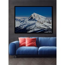 Çerçeve Görünümlü Buzul Dorukları Yağlı Boya Görünümlü Dekoratif Ahşap Ev/işyeri/ofis Kare Tablo