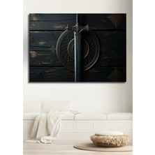 Kılıç ve Kalkan Mitolojik Dekoratif Ahşap Dekoratif Ev/işyeri/ofis Kare Tablo