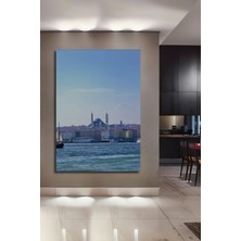Istanbul Panorama Yağlı Boya Görünümlü Dekoratif Ahşap Ev/işyeri/ofis Kare Tablo