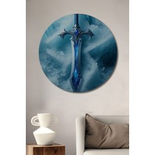 Buz Kılıcı Dijital Sanat Dekoratif Ahşap Ev/işyeri/ofis Yuvarlak Tablo