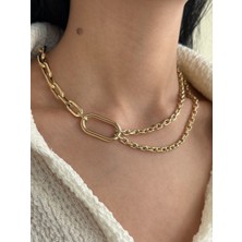 Ovalis 14 Ayar Altın Kolye