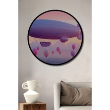 Çerçeve Görünümlü Pembe Zeplin Balonlar Modern Sanat Dekoratif Ahşap Ev/işyeri/ofis Yuvarlak Tablo