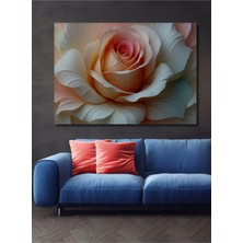 Büyülü Pembe Gül Yağlı Boya Görünümlü Dekoratif Ahşap Ev/işyeri/ofis Kare Tablo