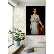 Çerçeve Görünümlü Zarif Hanımefendi Yağlı Boya Görünümlü Dekoratif Ahşap Ev/işyeri/ofis Kare Tablo