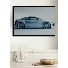 Çerçeve Görünümlü Audi R8 Rüya Arabası Dekoratif Ahşap Ev/işyeri/ofis Kare Tablo