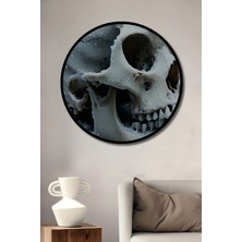 Çerçeve Görünümlü Buzlu Kafatası Modern Sanat Dekoratif Ahşap Ev/işyeri/ofis Yuvarlak Tablo