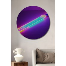 Neon Işıltılı Kılıç Modern Sanat Dekoratif Ahşap Görünümlü Ev/işyeri/ofis Yuvarlak Tablo