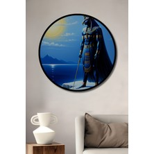 Çerçeve Görünümlü Horus Tanrısı Yağlı Boya Görünümlü Dekoratif Ahşap Ev/işyeri/ofis Yuvarlak Tablo