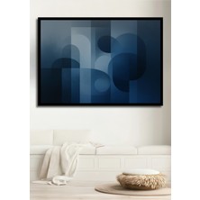 Çerçeve Görünümlü Mavi Geometrik Dans Modern Sanat Dekoratif Ahşap Ev/işyeri/ofis Kare Tablo