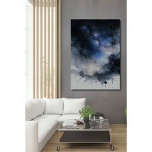 Sulu Boya Görünümlü Samanyolu Rüyası Dekoratif Ahşap Ev/işyeri/ofis Kare Tablo
