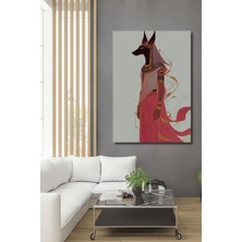 Anubis Yağlı Boya Görünümlü Modern Sanat Ev/işyeri/ofis Dekoratif Ahşap Kare Tablo