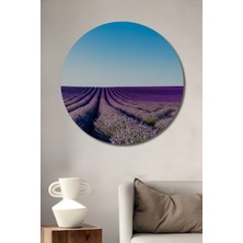 Sonsuz Lavanta Tarlası Rüyası Dekoratif Ahşap Ev/işyeri/ofis Yuvarlak Tablo