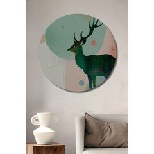 Pastel Tonlarda Geyik Modern Sanat Dekoratif Ahşap Ev/işyeri/ofis Yuvarlak Tablo