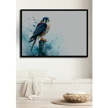 Çerçeve Görünümlü Sulu Boya Görünümlü Şahin Kuşu Dekoratif Ahşap Ev/işyeri/ofis Kare Tablo