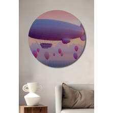 Pembe Zeplin Balonlar Modern Sanat Dekoratif Ahşap Ev/işyeri/ofis Yuvarlak Tablo