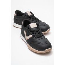 Bağcıklı Kadın Spor Ayakkabı; Siyah Vizon