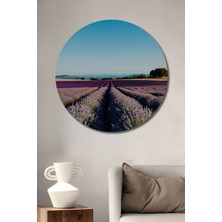Sonsuz Lavanta Tarlası Rüyası Dekoratif Ahşap Ev/işyeri/ofis Yuvarlak Tablo