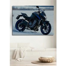 Kar Motoru Rüyası Yağlı Boya Görünümlü Dekoratif Ahşap Ev/işyeri/ofis Kare Tablo