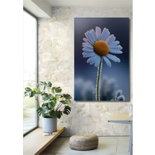 Buzlu Papatya Rüyası Yağlı Boya Görünümlü Dekoratif Ahşap Ev/işyeri/ofis Kare Tablo