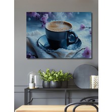 Buzlu Kiraz Çiçeği Aromalı Kahve Rüyası Yağlı Boya Görünümlü Dekoratif Ahşap Ev/işyeri/ofis Tablo