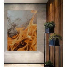 Ateş Dansı Yağlı Boya Görünümlü Dekoratif Ahşap Ev/işyeri/ofis Kare Tablo